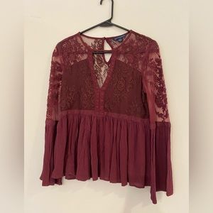 American Eagle, small long sleeve blouse.